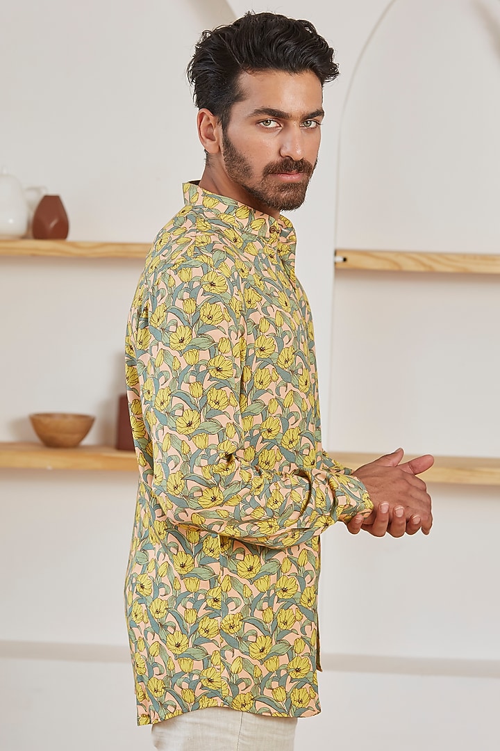 Yellow Cotton Summer Shirt by Kheer Ganga at Pernia's Pop Up Shop