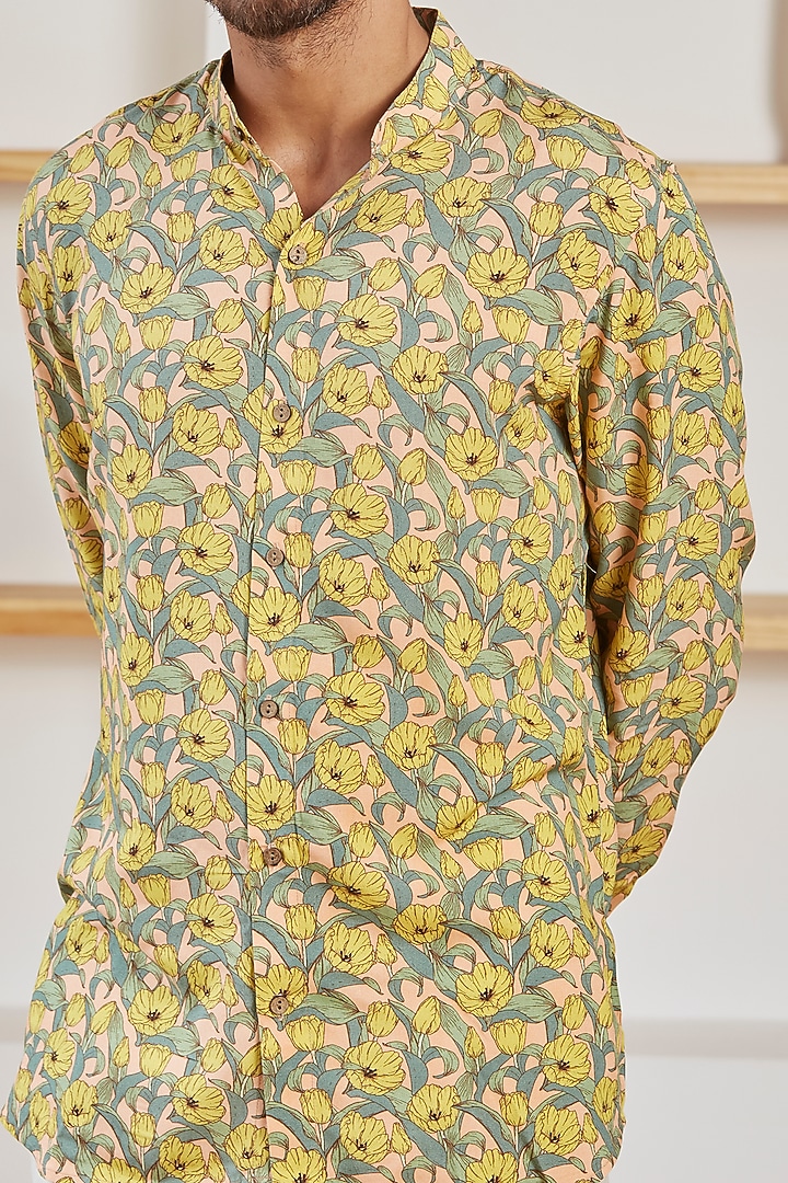 Yellow Cotton Summer Shirt by Kheer Ganga at Pernia's Pop Up Shop