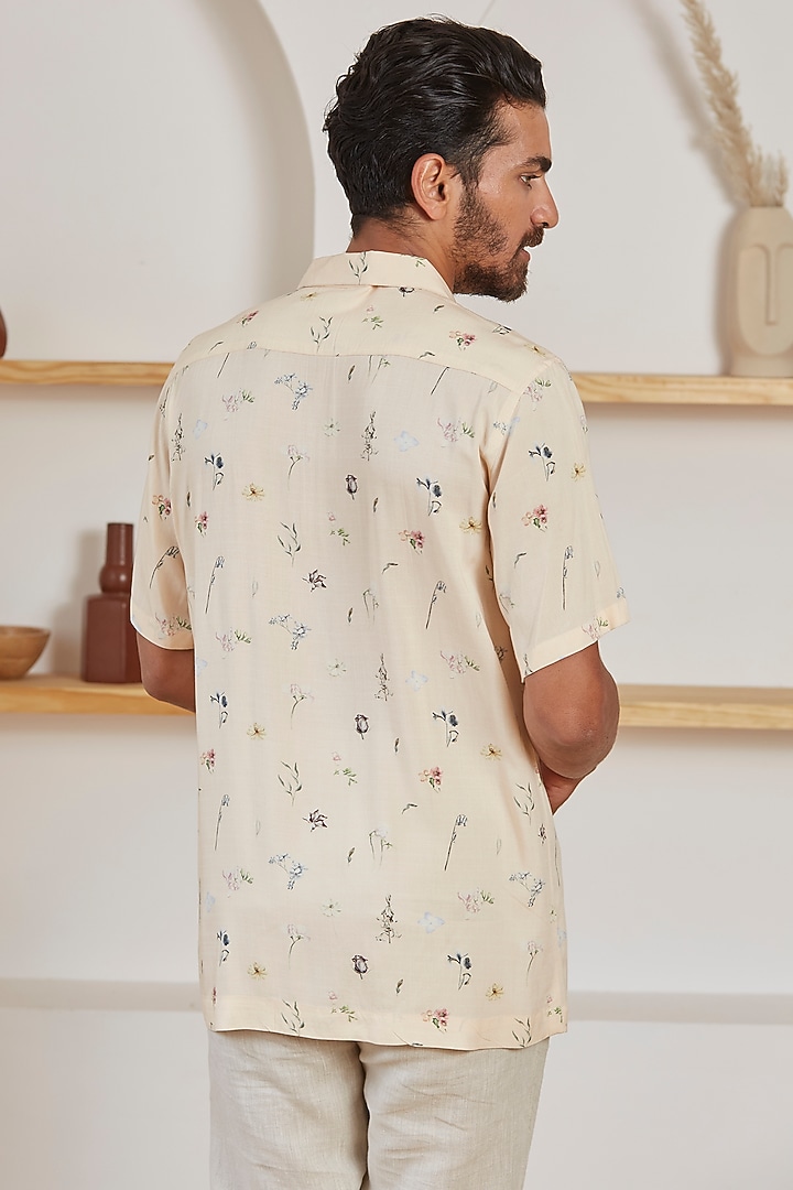 Peach Viscose Cotton Summer Shirt by Kheer Ganga at Pernia's Pop Up Shop