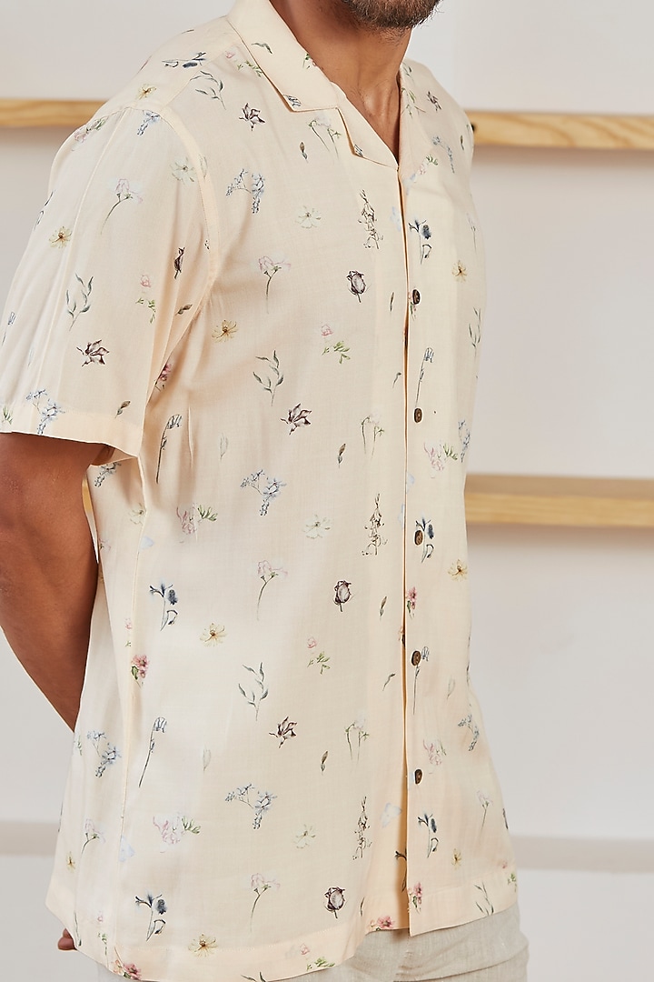Peach Viscose Cotton Summer Shirt by Kheer Ganga at Pernia's Pop Up Shop