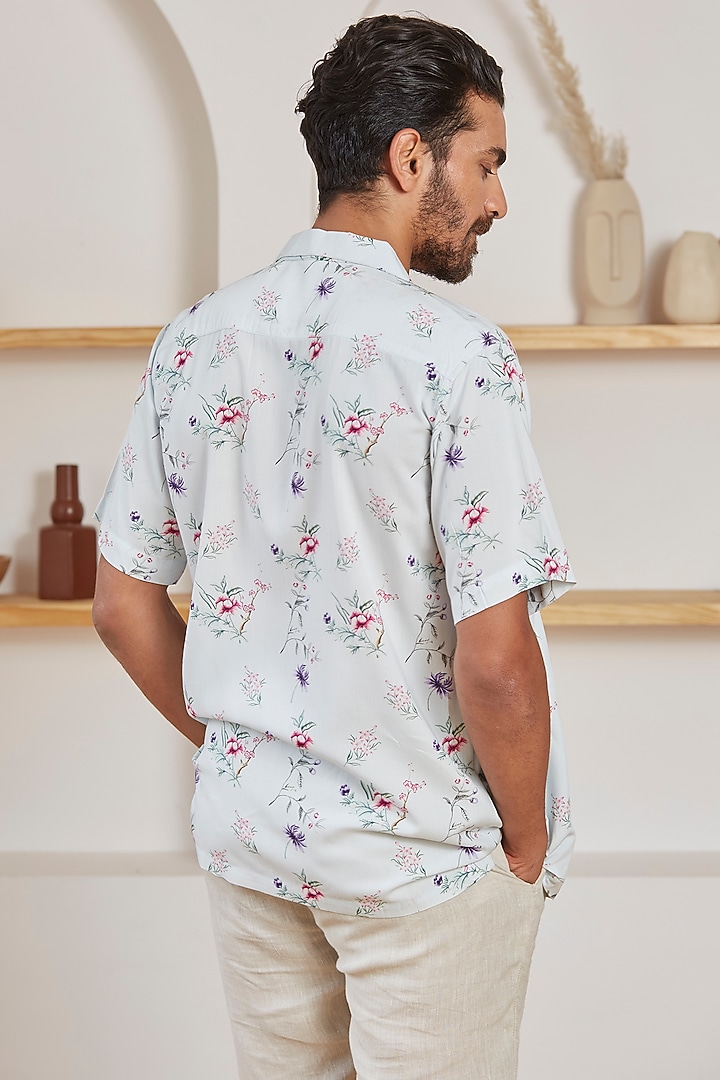 Soft Blue Cotton Summer Shirt by Kheer Ganga at Pernia's Pop Up Shop