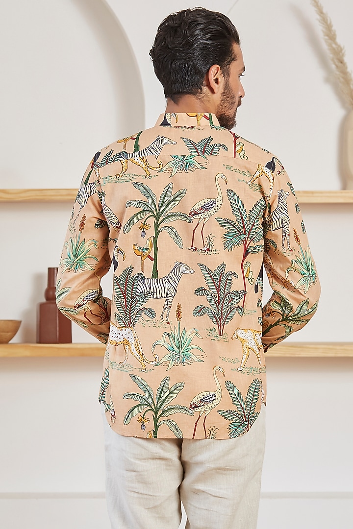 Peach Cotton Summer Shirt by Kheer Ganga at Pernia's Pop Up Shop