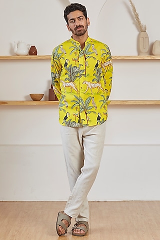 Yellow Cotton Shirt by Kheer Ganga