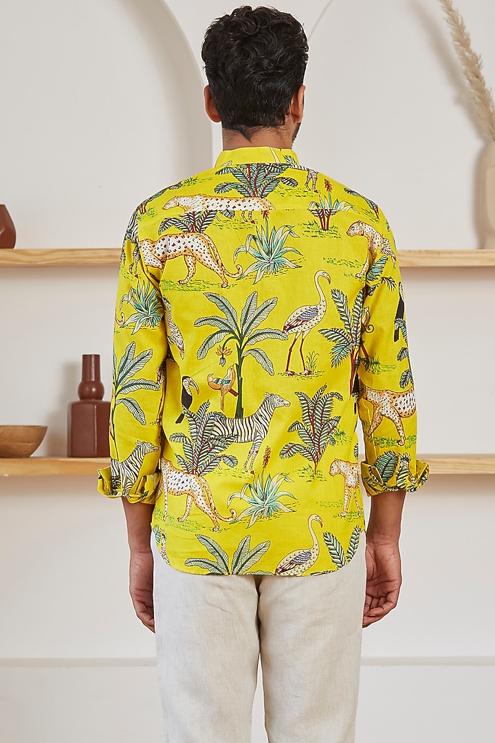 Yellow Cotton Summer Shirt by Kheer Ganga at Pernia's Pop Up Shop