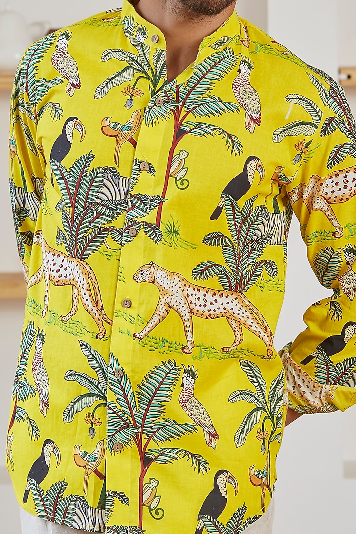 Yellow Cotton Summer Shirt by Kheer Ganga at Pernia's Pop Up Shop