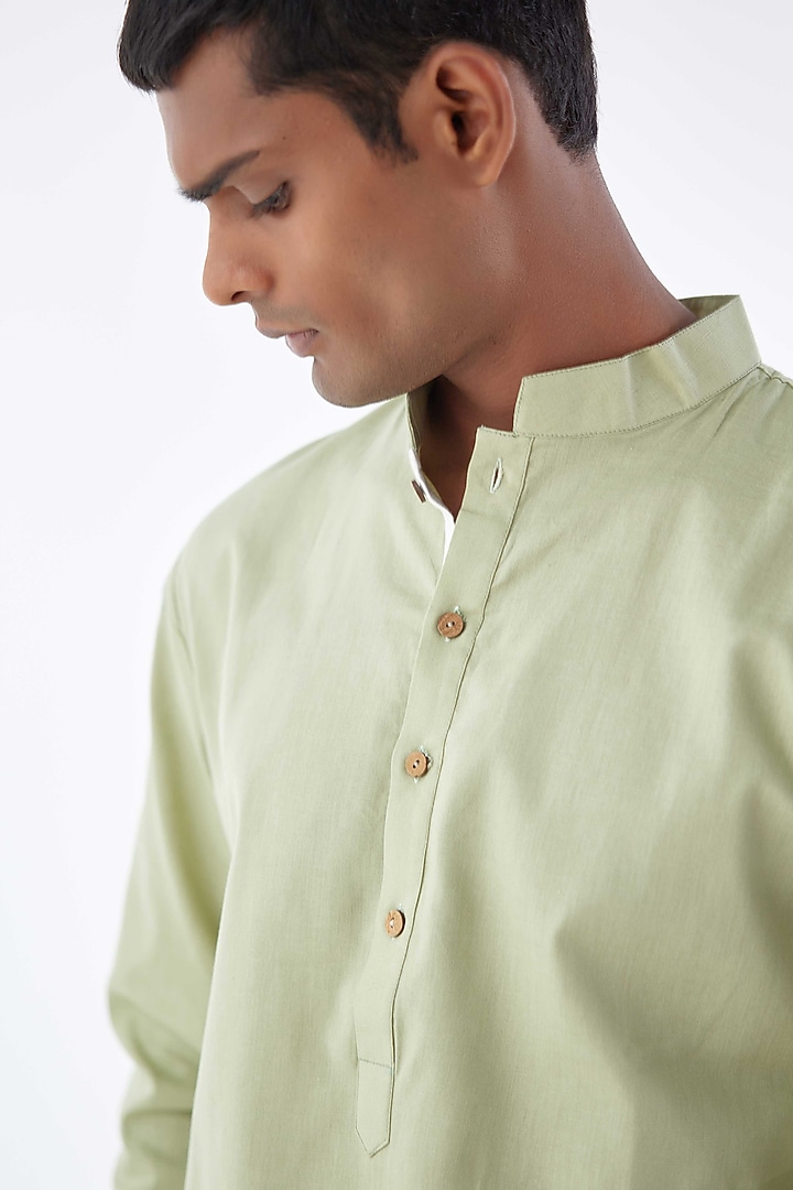 Mint Green Viscose Crepe by Kheer-Ganga at Pernia's Pop Up Shop