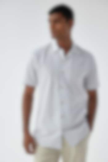 Off-White Cotton Linen Shirt by Kheer-Ganga