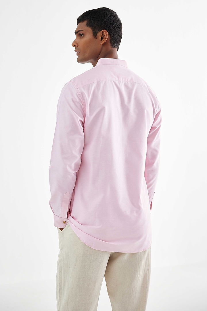 Powder Pink Viscose Crepe Summer Shirt by Kheer-Ganga at Pernia's Pop Up Shop