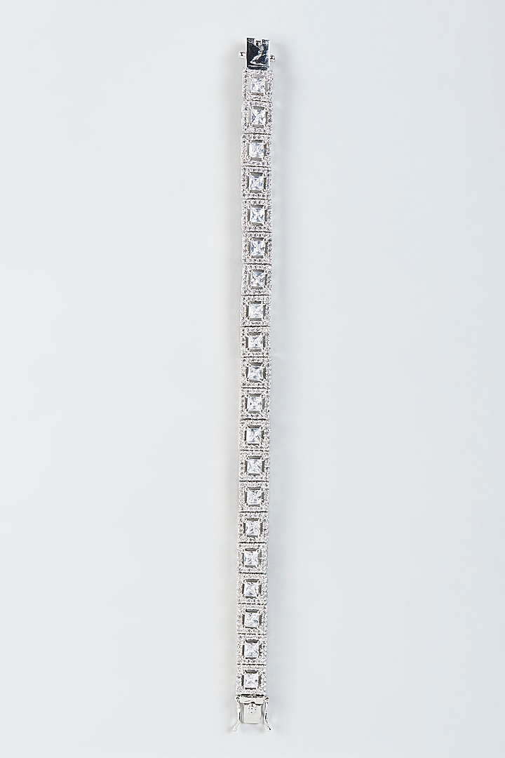 White Finish Zircon Diamond Bracelet by Khushi Jewels