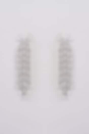 White Finish Zircon Dangler Earrings by Khushi Jewels at Pernia's Pop Up Shop
