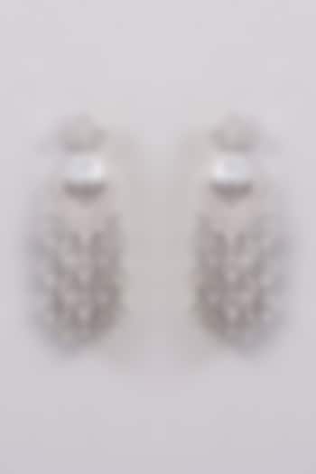 White Finish Zircon Dangler Earrings by Khushi Jewels at Pernia's Pop Up Shop