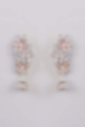 White Finish Zircon Dangler Earrings by Khushi Jewels at Pernia's Pop Up Shop