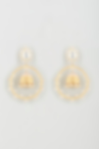 Gold Finish Chandbali Earrings by Khushi Jewels