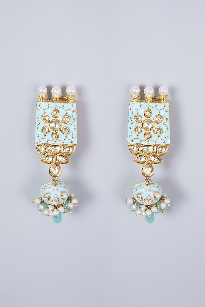 Gold Finish Necklace Set With Kundan Polki by Khushi Jewels at Pernia's Pop Up Shop