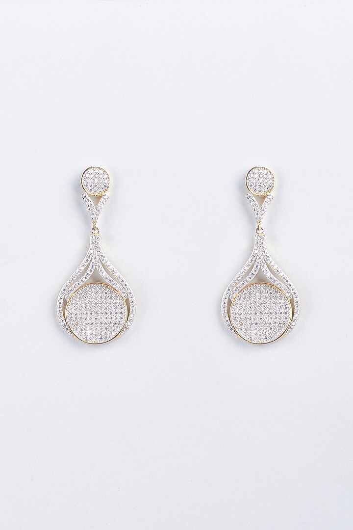 Two Tone Finish Zircons Earrings by Khushi Jewels at Pernia's Pop Up Shop
