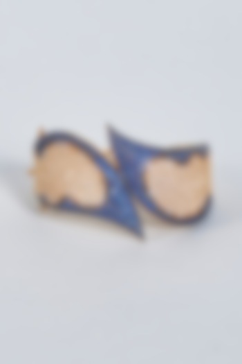 Gold Finish Zircon & Navy Blue Stone Bracelet by Khushi Jewels at Pernia's Pop Up Shop