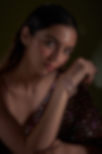 Rose Gold Finish Moissanite Polki Bangles (Set Of 2) by Khushi Jewels at Pernia's Pop Up Shop