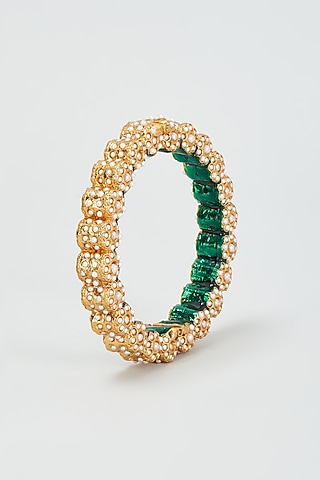 Gold Finish Moti Meenakari Kada by Khushi Jewels