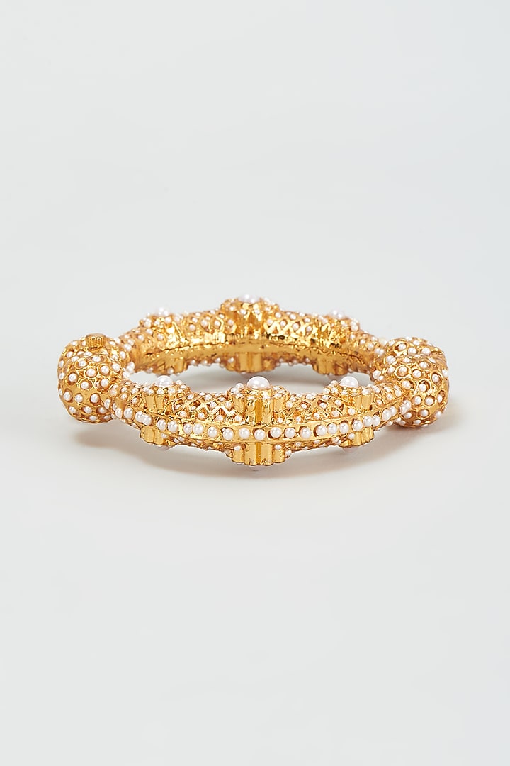 Gold Finish Moti Kada by Khushi Jewels at Pernia's Pop Up Shop