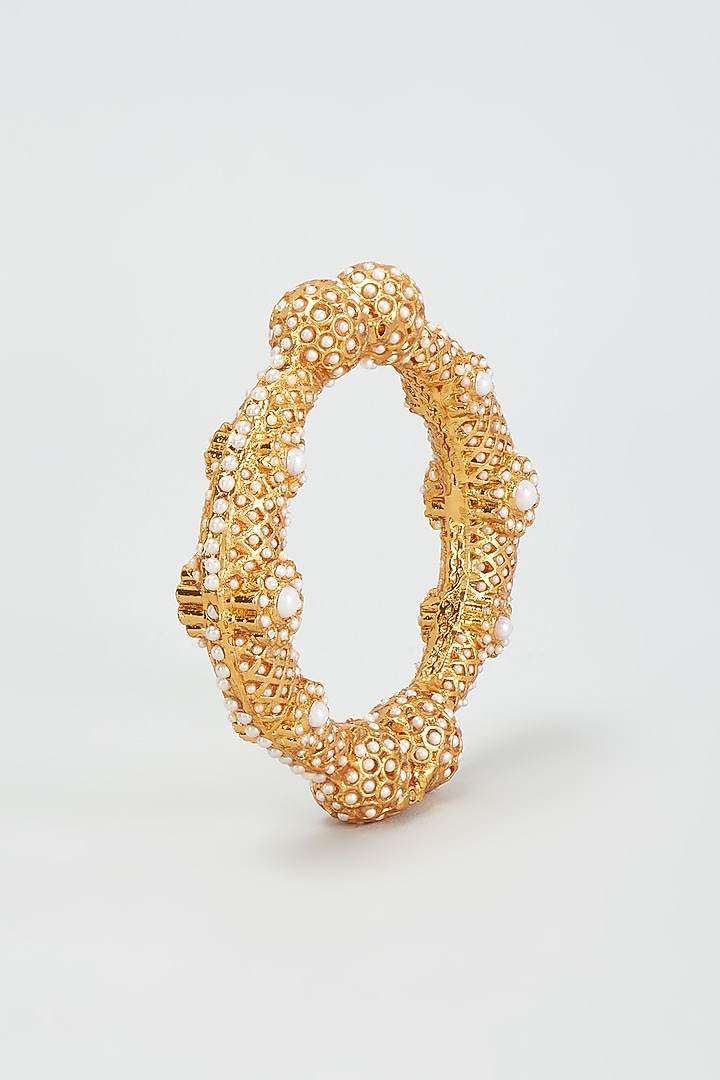 Gold Finish Moti Kada by Khushi Jewels at Pernia's Pop Up Shop