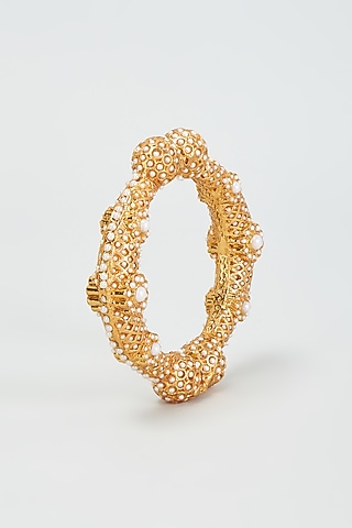 Gold Finish Moti Kada by Khushi Jewels