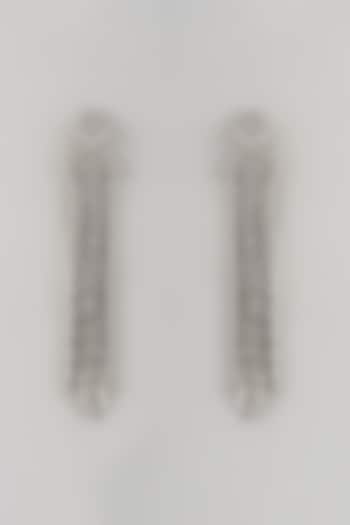 White Finish Zircon Dangler Earrings by Khushi Jewels at Pernia's Pop Up Shop