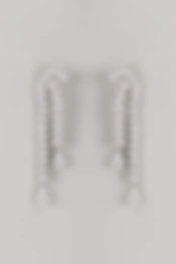 White Finish Zircon Dangler Earrings by Khushi Jewels at Pernia's Pop Up Shop