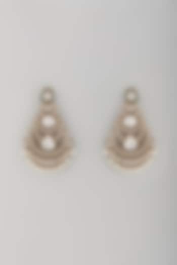 Gold Finish Kundan Polki Chandbali Earrings by Khushi Jewels at Pernia's Pop Up Shop