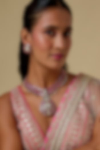 Gold Finish Kundan Polki & Red Stone Long Necklace Set by Khushi Jewels at Pernia's Pop Up Shop