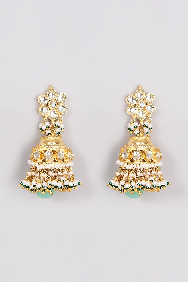 Gold Finish Kundan Polki Choker Necklace Set by Khushi Jewels at Pernia's Pop Up Shop