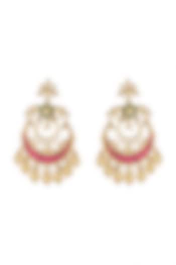 Gold Finish Beads Earrings by Khushi Jewels