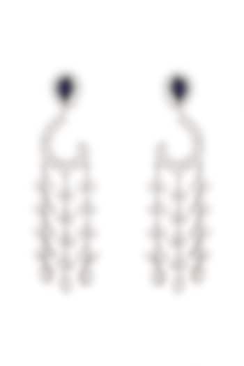 White Finish CZ Diamonds Earrings by Khushi Jewels