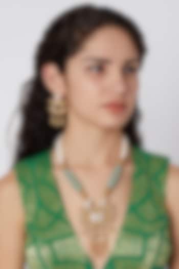 Gold Finish Mala Necklace Set by Khushi Jewels