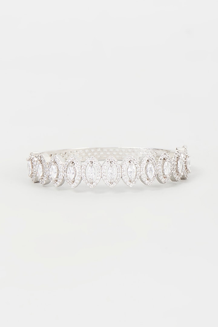 White Finish Zircon Bracelet by Khushi Jewels at Pernia's Pop Up Shop
