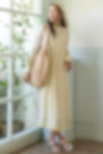 Green & Pink Cotton Patchwork Embroidered Vacation Dress by Khyati Rughani at Pernia's Pop Up Shop