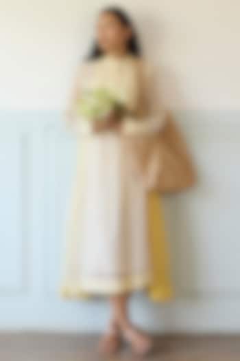 Yellow Cotton Patchwork Embroidered Tunic Vacation Dress by Khyati Rughani at Pernia's Pop Up Shop