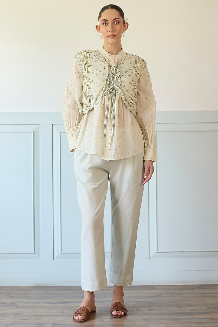 Mint Green Cotton Co-Ord Set by Khyati Rughani at Pernia's Pop Up Shop