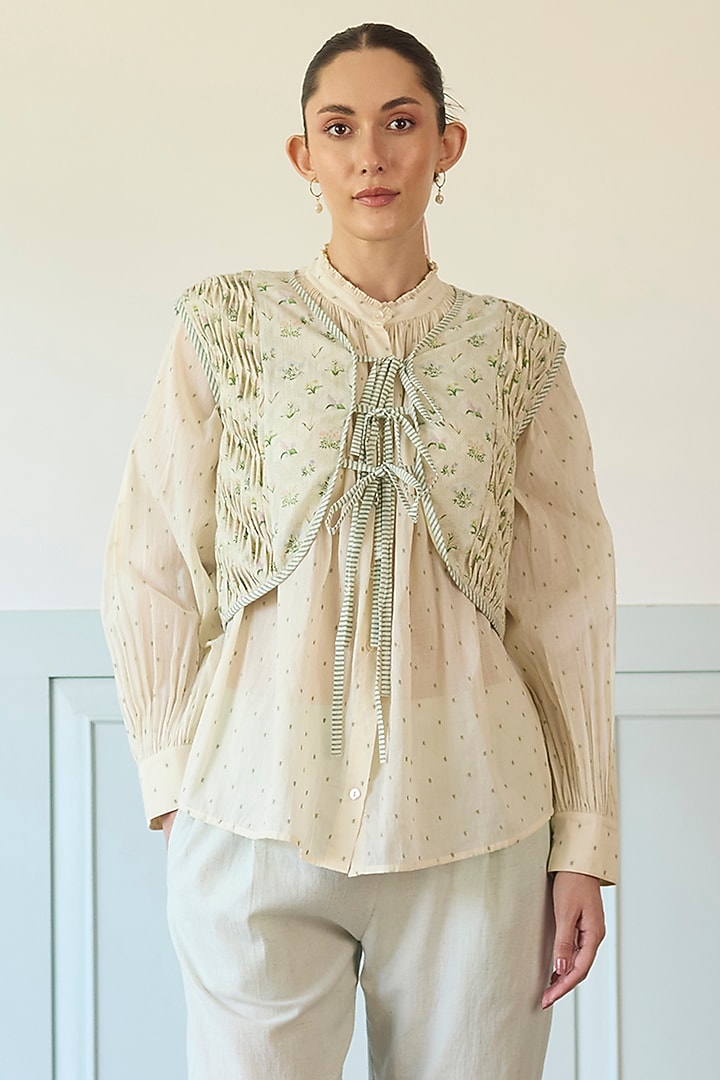 Mint Green Cotton Co-Ord Set by Khyati Rughani at Pernia's Pop Up Shop
