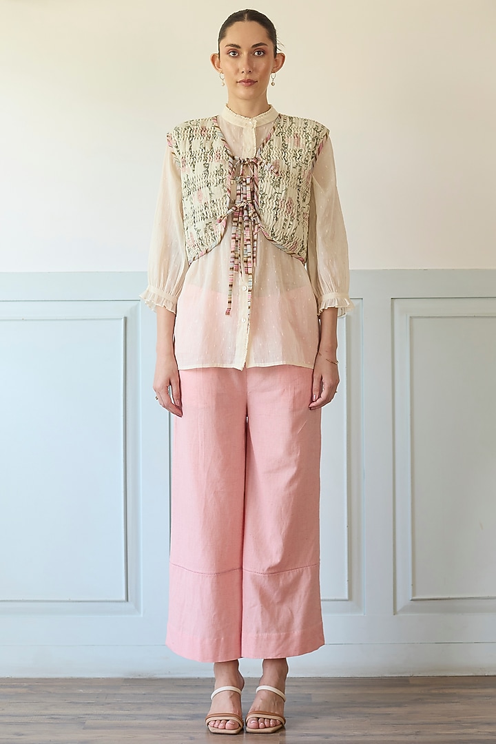 Light Pink Cotton Co-Ord Set by Khyati Rughani at Pernia's Pop Up Shop