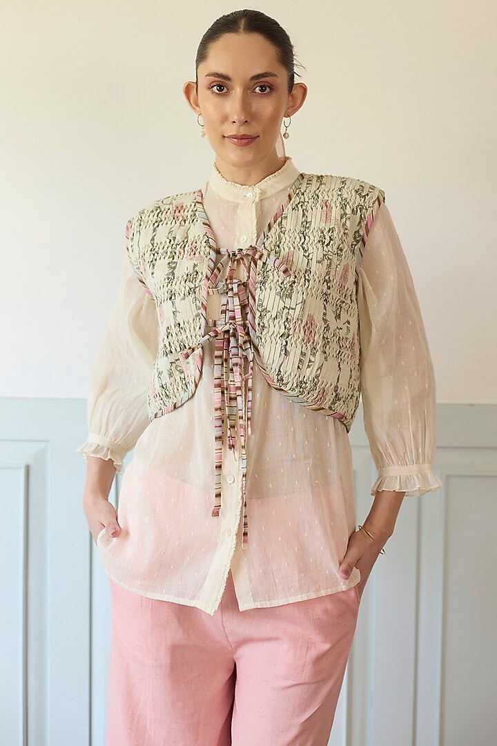 Light Pink Cotton Co-Ord Set by Khyati Rughani at Pernia's Pop Up Shop