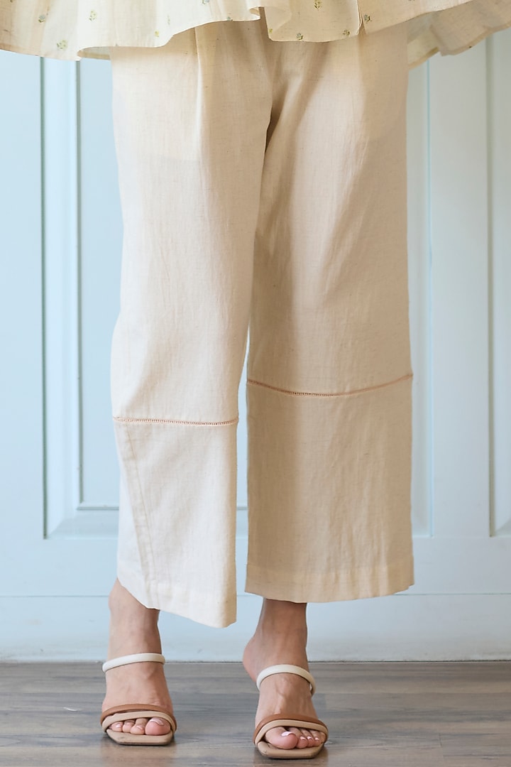 Ivory Cotton Pintuck Co-Ord Set by Khyati Rughani at Pernia's Pop Up Shop