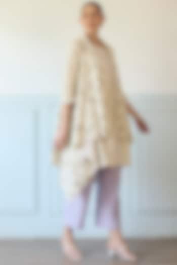 White Cotton Short Kurta Set by Khyati Rughani at Pernia's Pop Up Shop
