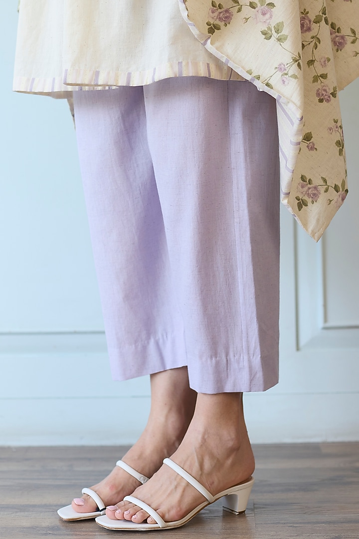 White Cotton Short Kurta Set by Khyati Rughani at Pernia's Pop Up Shop