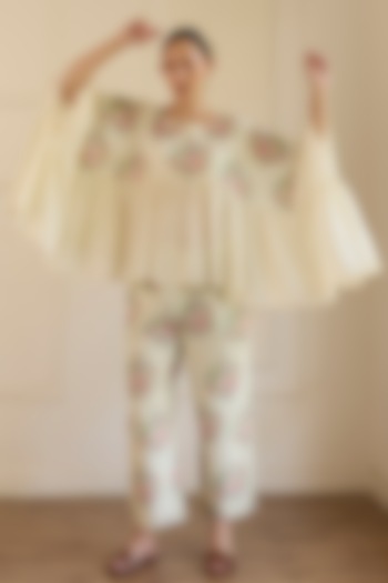 Pink & Green Cotton Floral Printed Co-Ord Set by Khyati Rughani at Pernia's Pop Up Shop