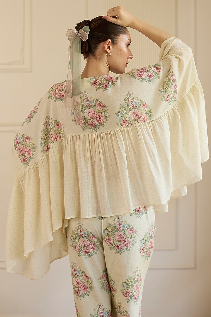 Pink & Green Cotton Floral Printed Co-Ord Set by Khyati Rughani at Pernia's Pop Up Shop