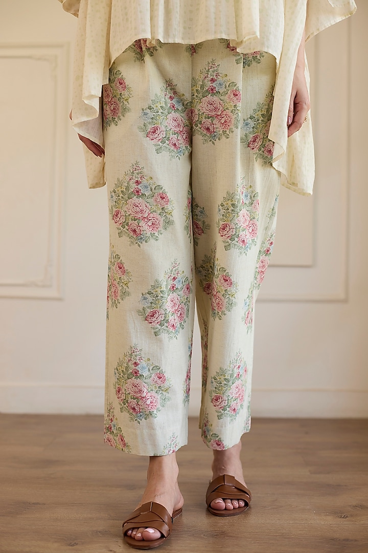 Pink & Green Cotton Floral Printed Co-Ord Set by Khyati Rughani at Pernia's Pop Up Shop