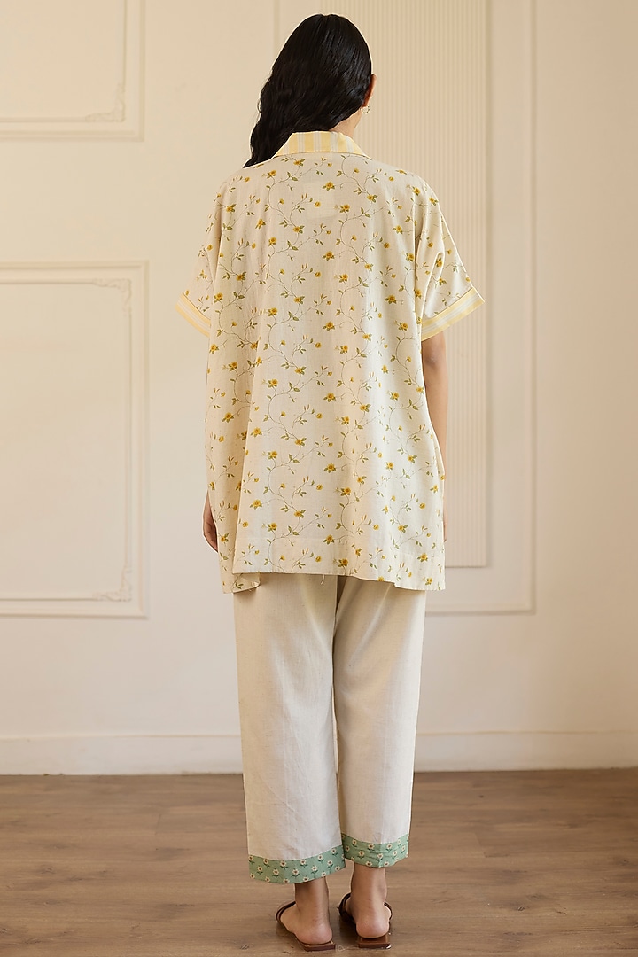 White & Yellow Cotton Patchwork Co-Ord Set by Khyati Rughani at Pernia's Pop Up Shop