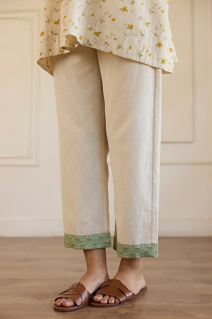 White & Yellow Cotton Patchwork Co-Ord Set by Khyati Rughani at Pernia's Pop Up Shop