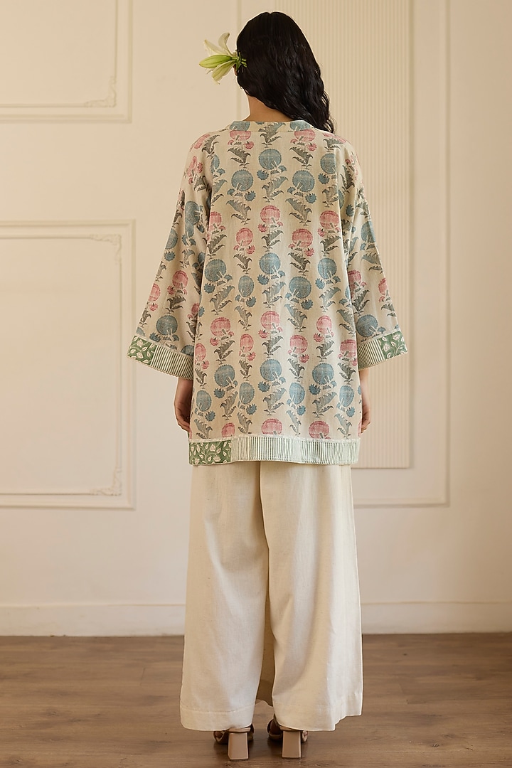 Beige & Pink Cotton Co-Ord Set by Khyati Rughani at Pernia's Pop Up Shop
