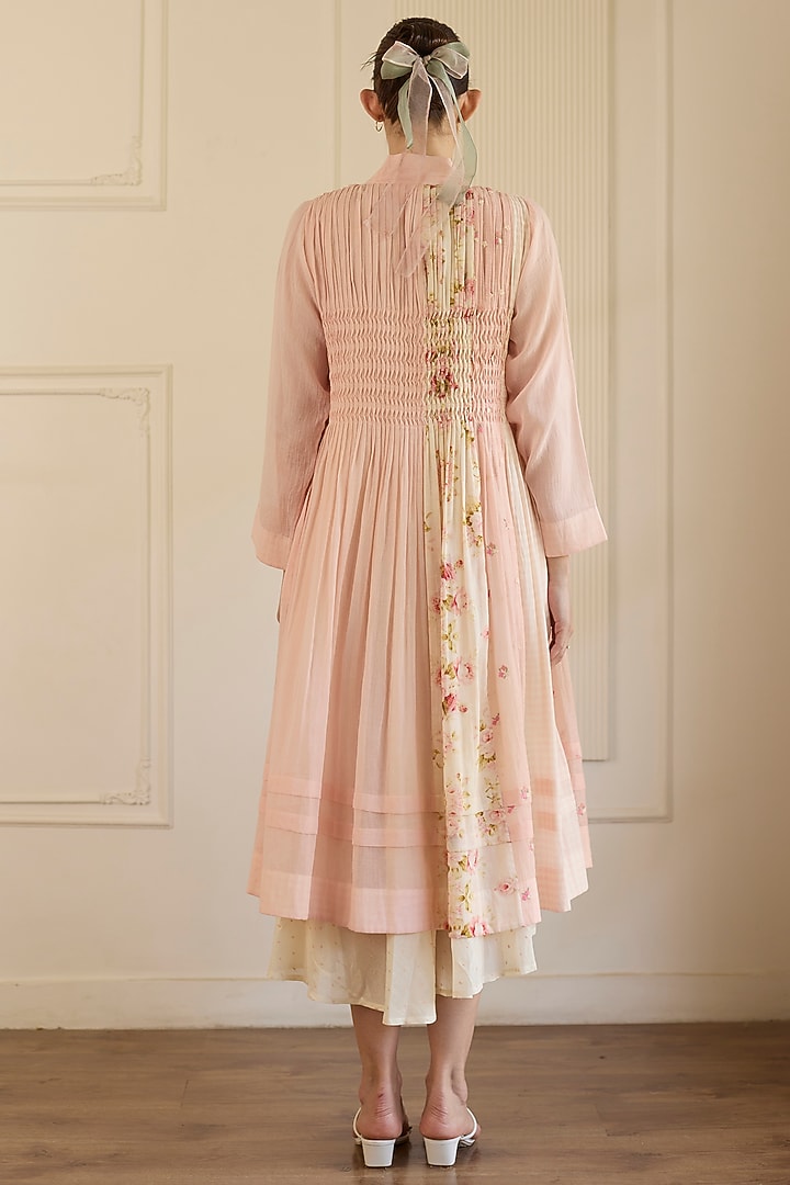 Pink Cotton Overlay Jacket Set by Khyati Rughani at Pernia's Pop Up Shop